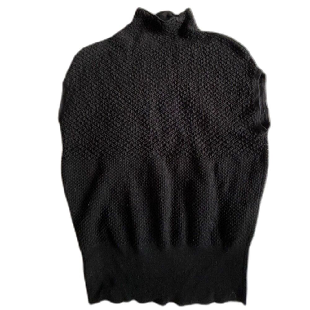Club Monaco Black Wool Cotton Turtleneck Sweater